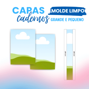 Molde Limpo para Capa de Caderno Brochura Editável no Canva